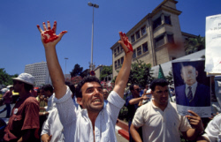 Attack against the march for democracy in Algiers.